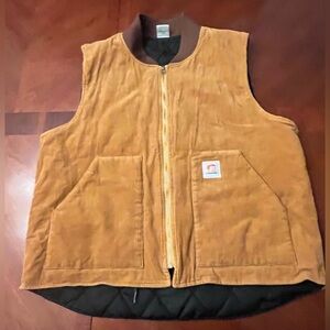 Mehrathon Montreal Quilted Lined Corduroy Workwear Vest Tobacco Tan XL NWOT